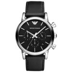 Black Leather Strap Black Dial Quartz