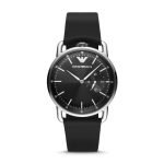 42mm Quartz Black Leather Strap Black Dial AR11336