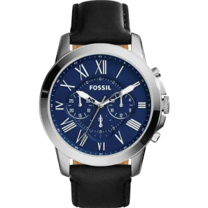 Fossil FS4990 Black Belt Blue Dial