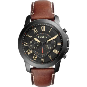 Fossil FS5241 Brown Belt Black Dial