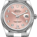 Silver Bracelet Pink Dial Women Watches