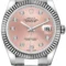 Silver Bracelet Pink Dial Women Watches