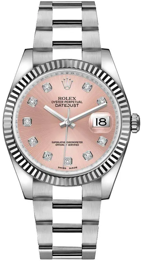 Silver Bracelet Pink Dial Women Watches