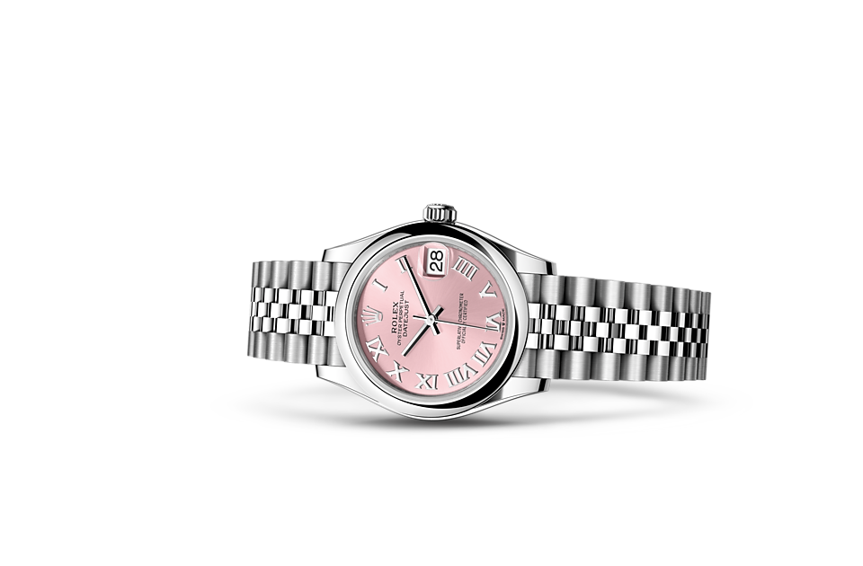 Silver Bracelet Pink Dial Women Watches