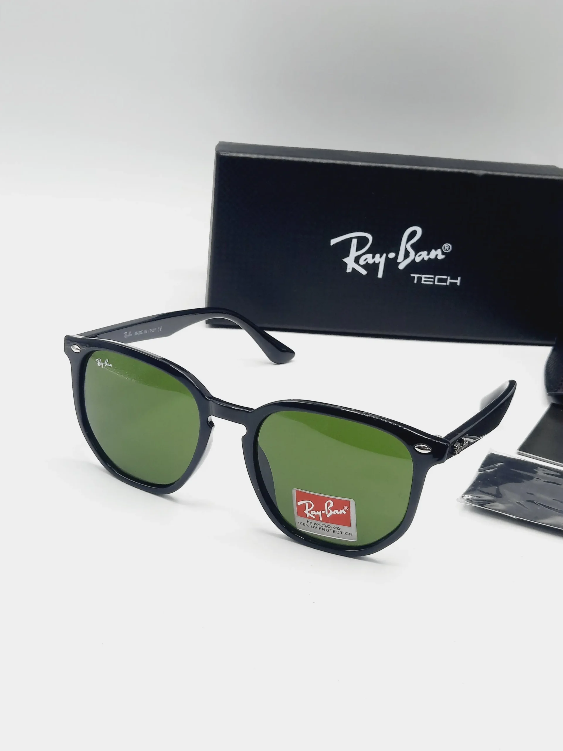 Black Frame Green Shades Sunglasses