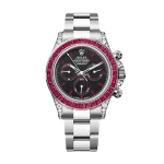 Oyster Red Stones White Gold Black Dial