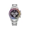 Rainbow Stones White Gold Black Dial