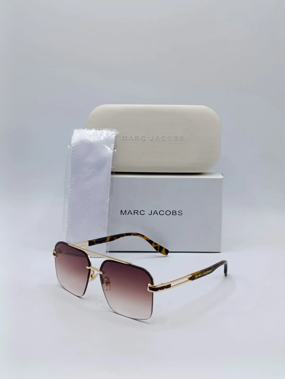 Brown Gradient Rectangle Lens Sunglasses