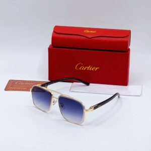 Golden Frame Blue Lens Sunglasses