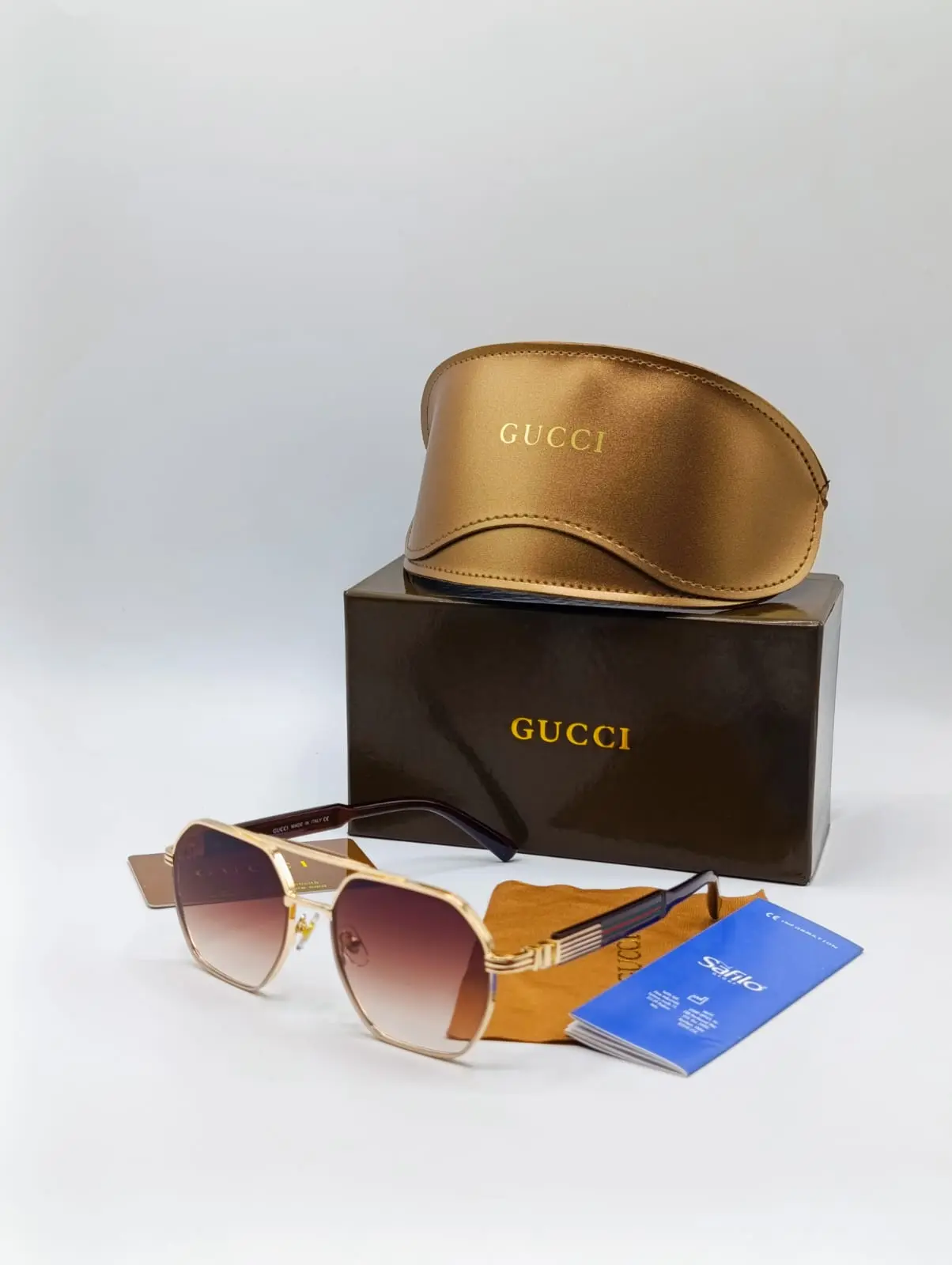 Golden Frame Brown Lens Sunglasses