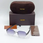 Tom Blue Rimless Sunglasses
