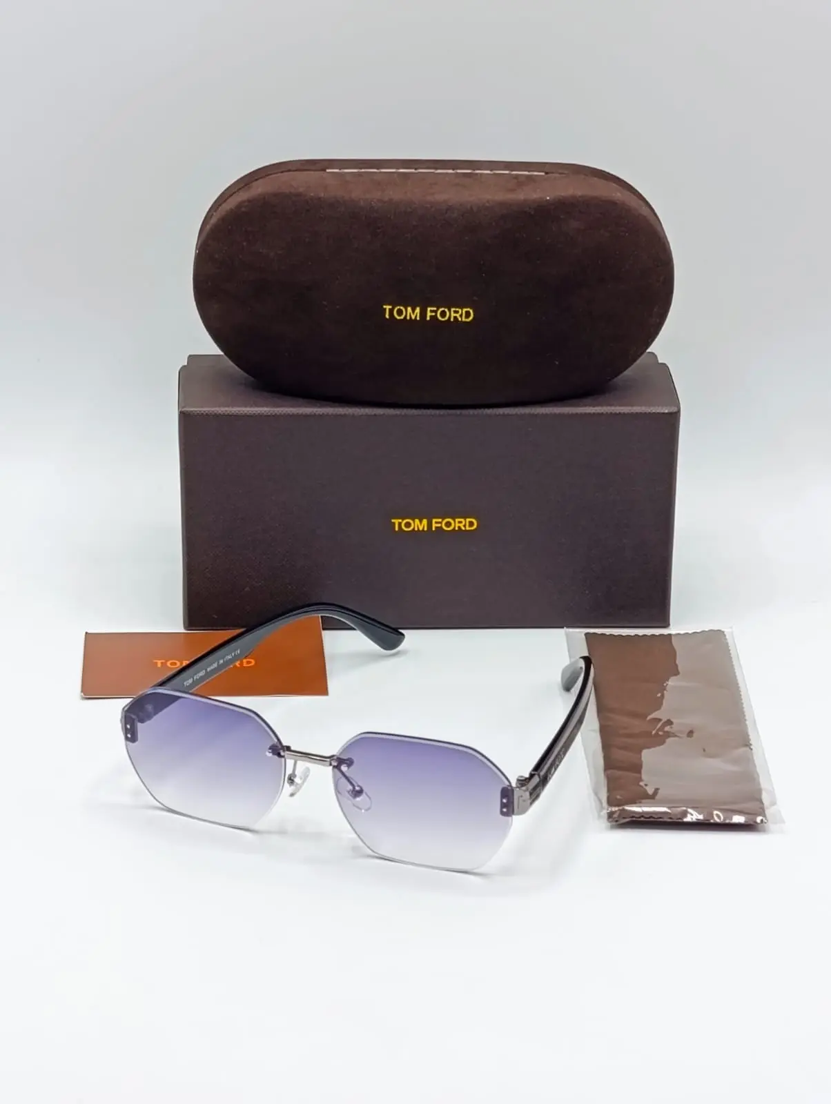 Tom Blue Rimless Sunglasses