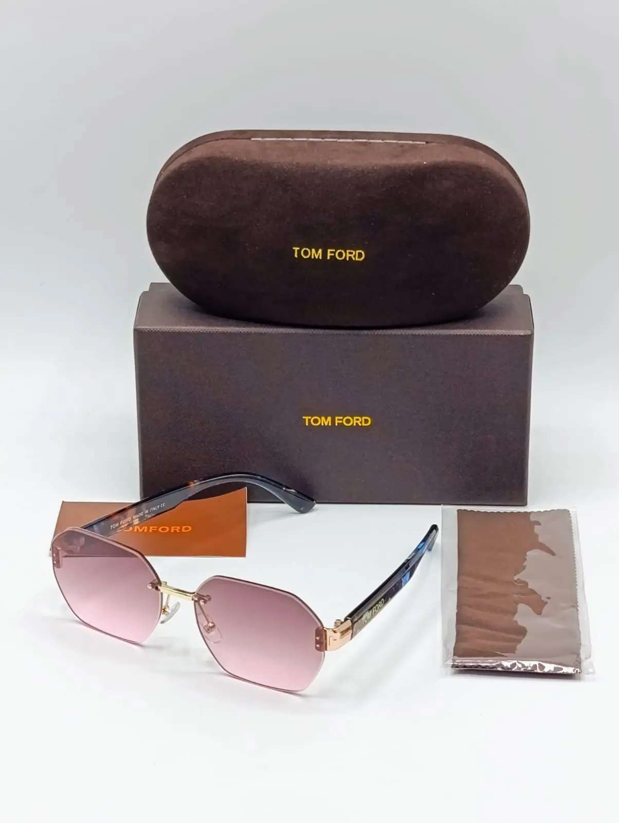 Tom Pink Rimless Sunglasses