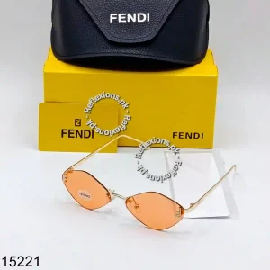 Almond Shape Orange Rimless Sunglasses