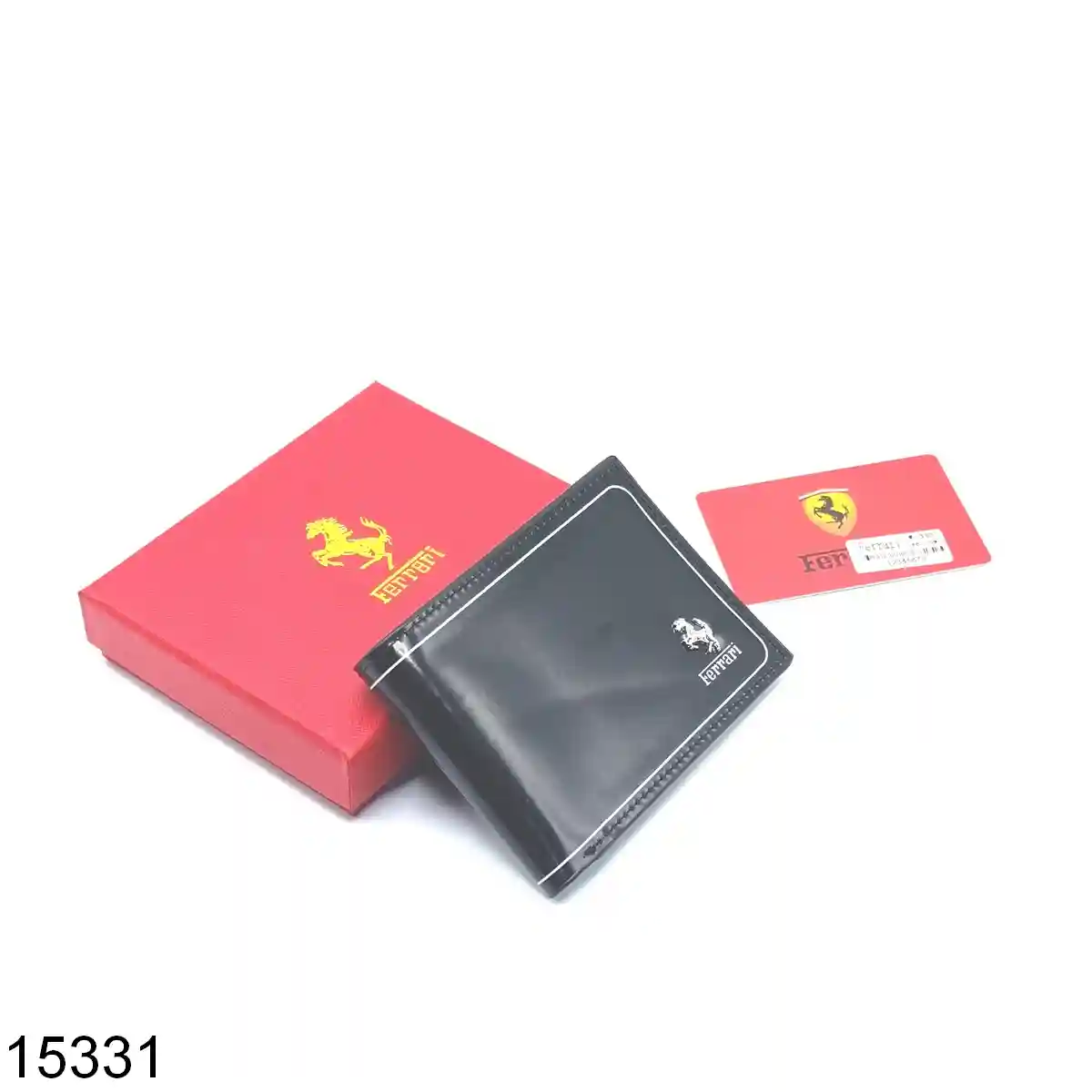 Ferrari Black Bifold Mens Wallet
