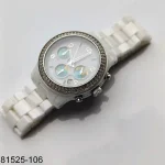MK White Womens Ceramic Analog Watch