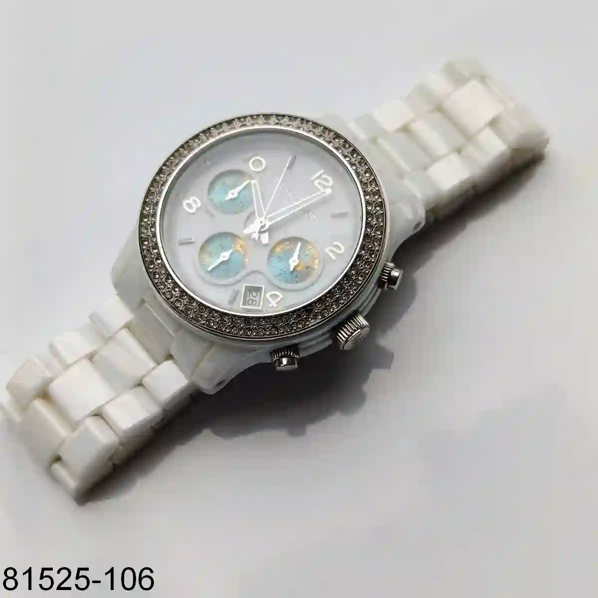 MK White Womens Ceramic Analog Watch