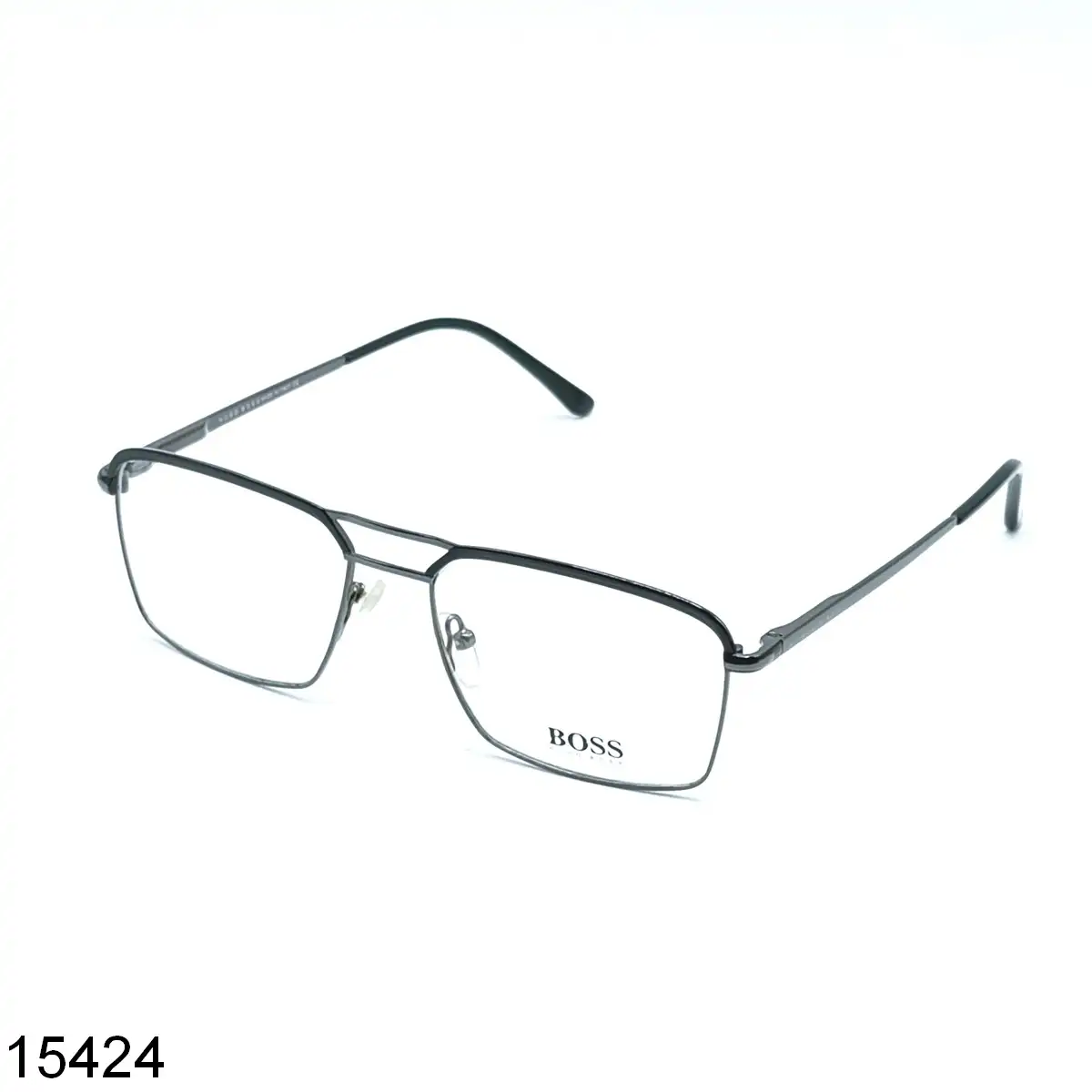 Black Rectangular Metal Eyeglasses