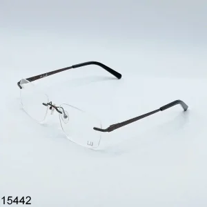 Black Rectangle Rimless Eyeglasses