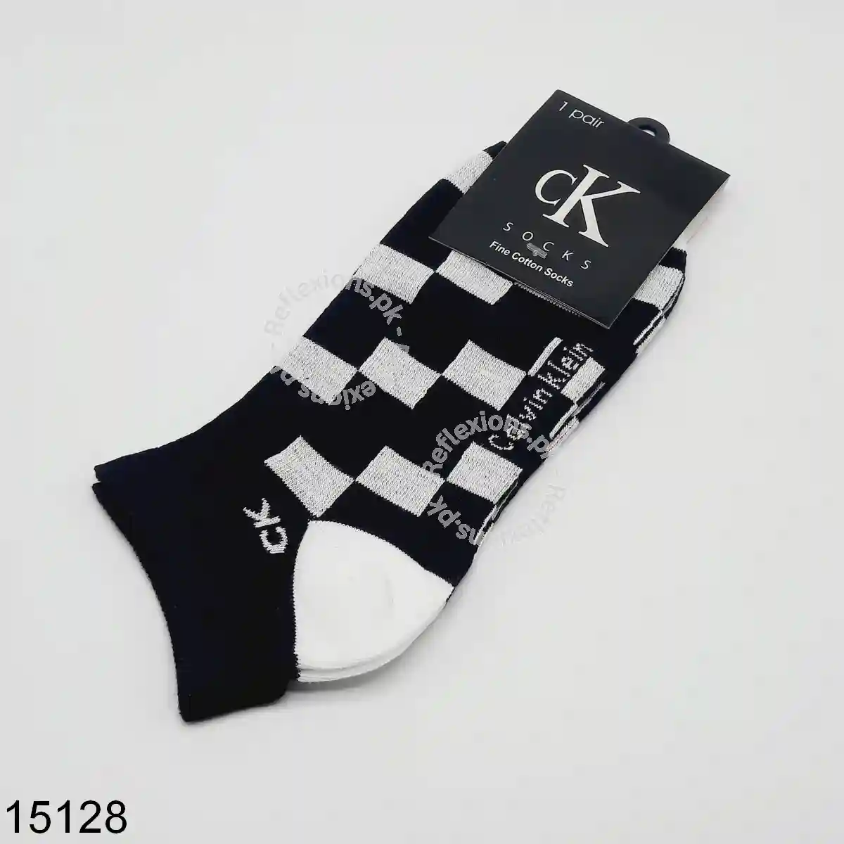 Black and White Checkers Ankle Socks