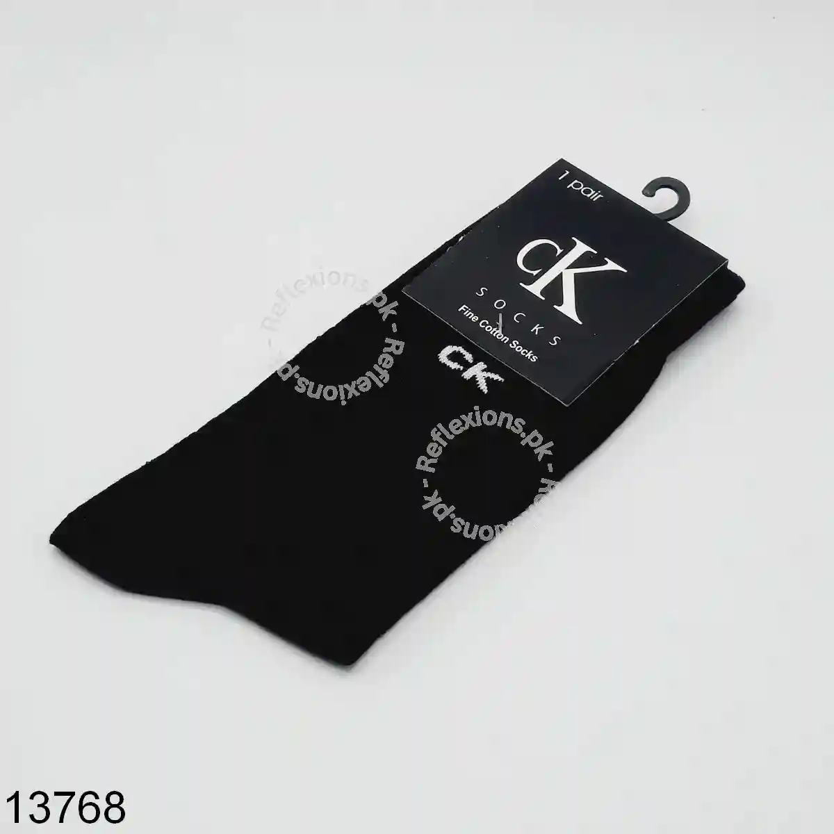 Plain Black Mid Crew Mens Socks