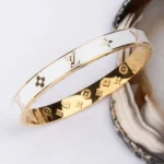 LV White Cuff Bangle