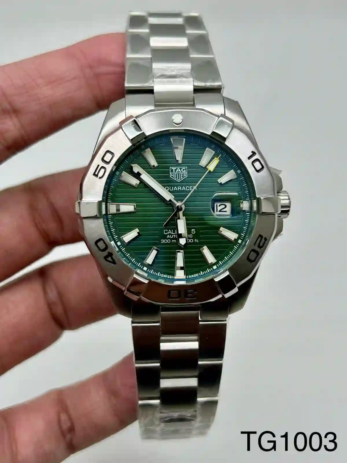 Stainless Steel Chain Green Dial Watch